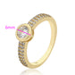 Ring aus goldplattierterr Legierung mit weißem Emporia® Kristall