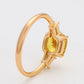 Ring aus goldplattierterr Legierung mit gelbem Emporia®-Kristall und weißem Emporia® Kristall