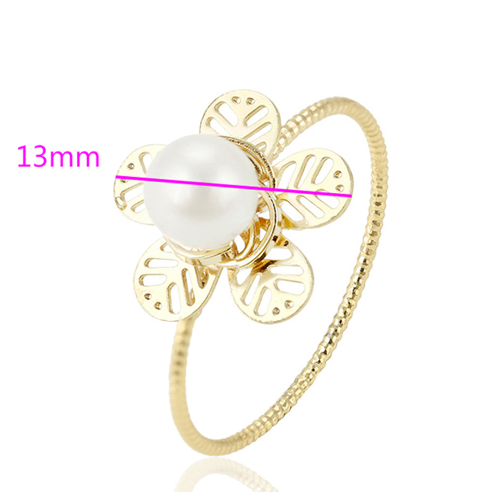 Ring aus goldplattierterr Legierung mit Glasperle 2 