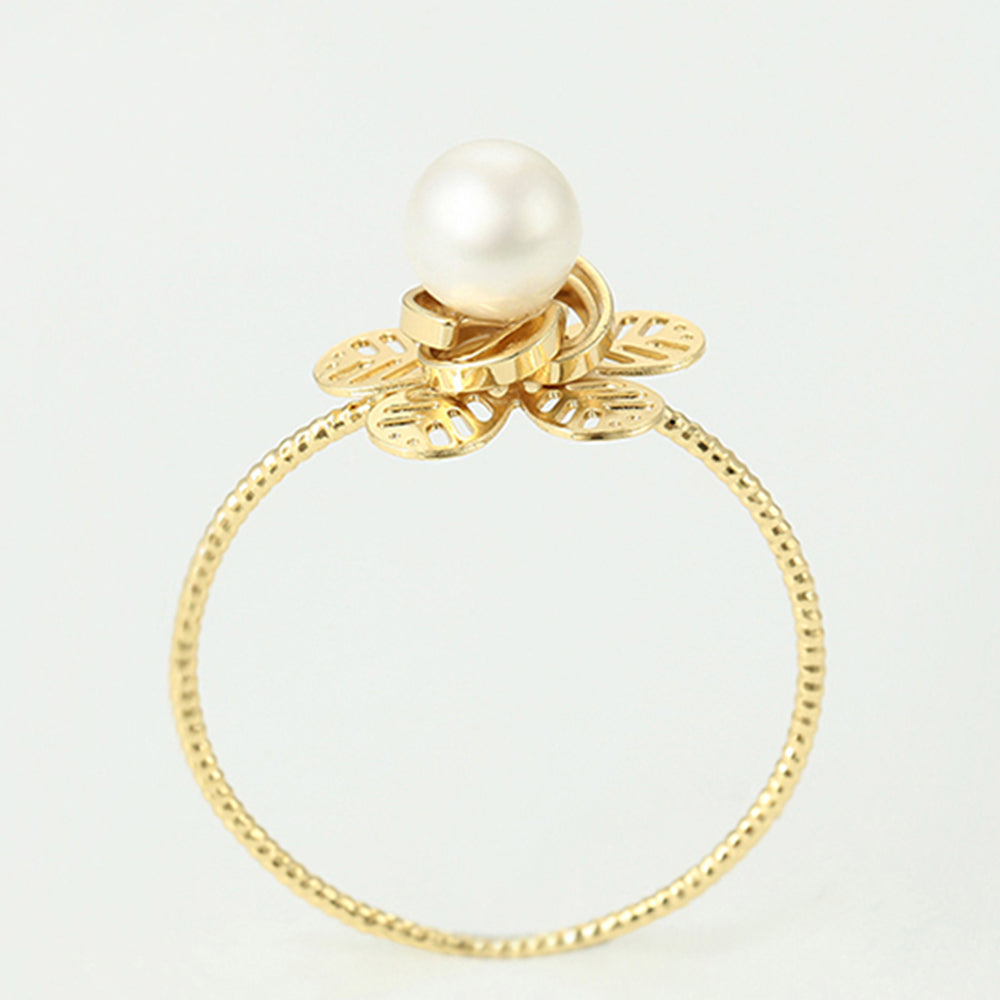 Ring aus goldplattierterr Legierung mit Glasperle 4 