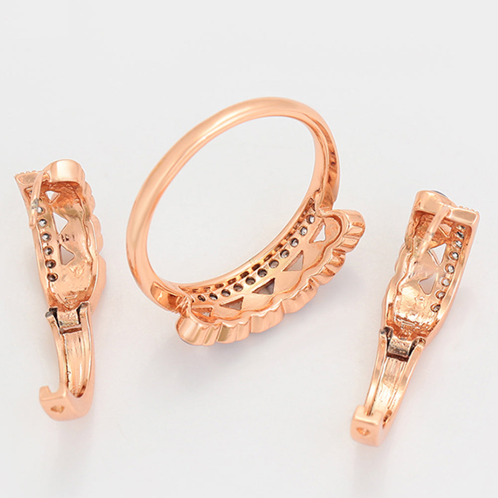 Schmuckgarnitur aus aus goldplattierter Legierung mit purpurfarbenem Emporia® Kristall 11 