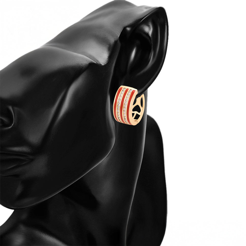 Schmuckgarnitur aus aus goldplattierter Legierung mit rotem Emporia®-Kristall und weißem Emporia® Kristall 2 