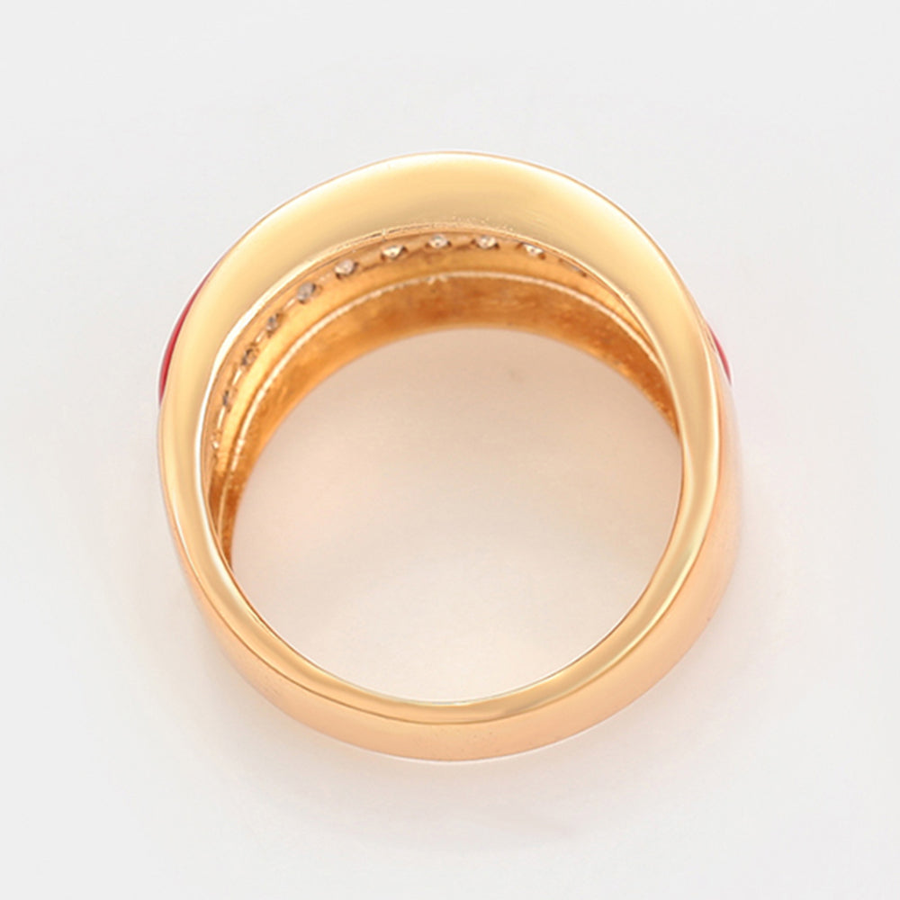 Schmuckgarnitur aus aus goldplattierter Legierung mit rotem Emporia®-Kristall und weißem Emporia® Kristall