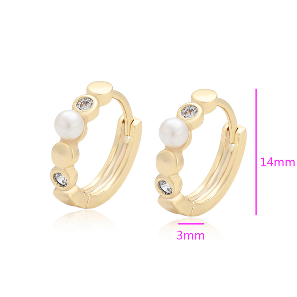 Ohrringe aus goldplattierter Legierung mit weißem Emporia® Kristall und Glasperle
