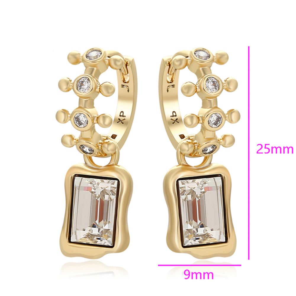 Ohrringe aus goldplattierter Legierung mit weißem Emporia® Kristall 2 