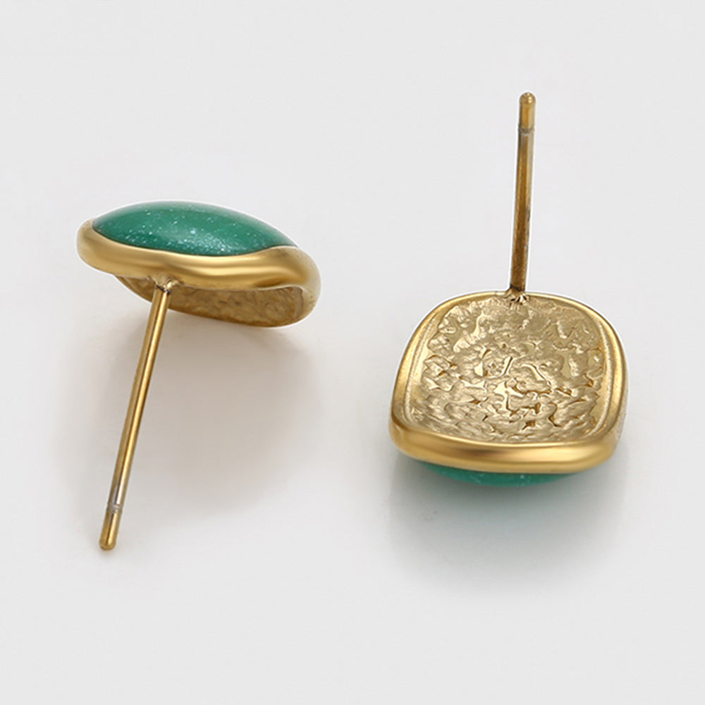 Ohrringe aus goldplattierter Legierung mit grünem Emporia® Kristall 6 