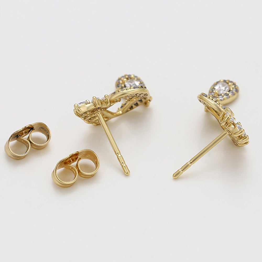 Ohrringe aus goldplattierter Legierung mit weißem Emporia® Kristall 5 