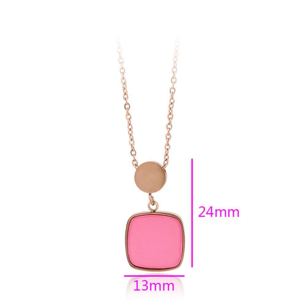 Halskette aus goldplattierter Legierung mit rosafarbenem Emporia® Kristall 2 