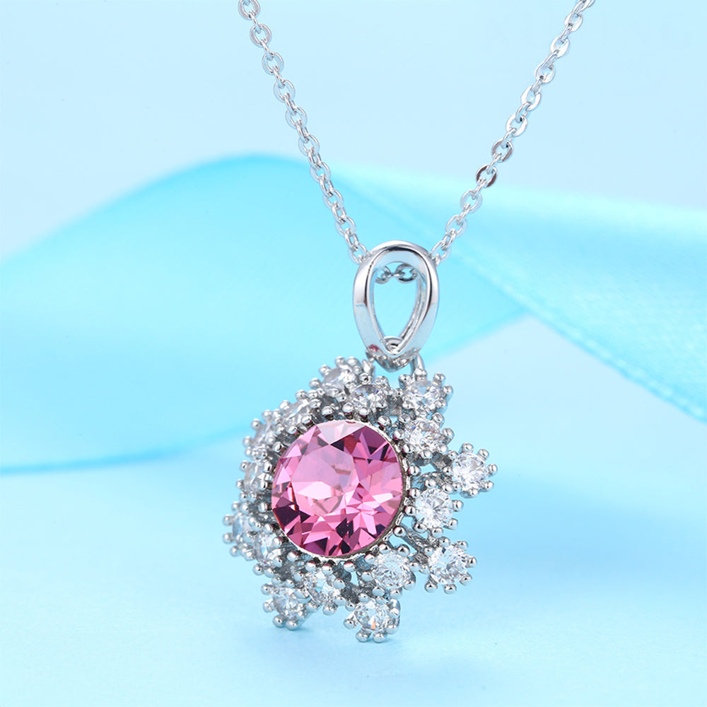 Halskette aus goldplattierter Legierung mit purpurfarbenem Emporia® Kristall 3 