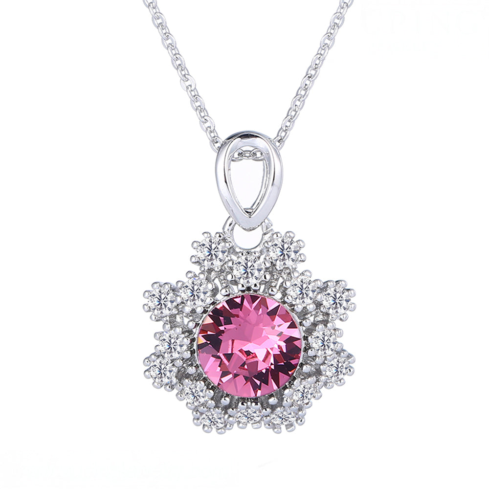 Halskette aus goldplattierter Legierung mit purpurfarbenem Emporia® Kristall 5 