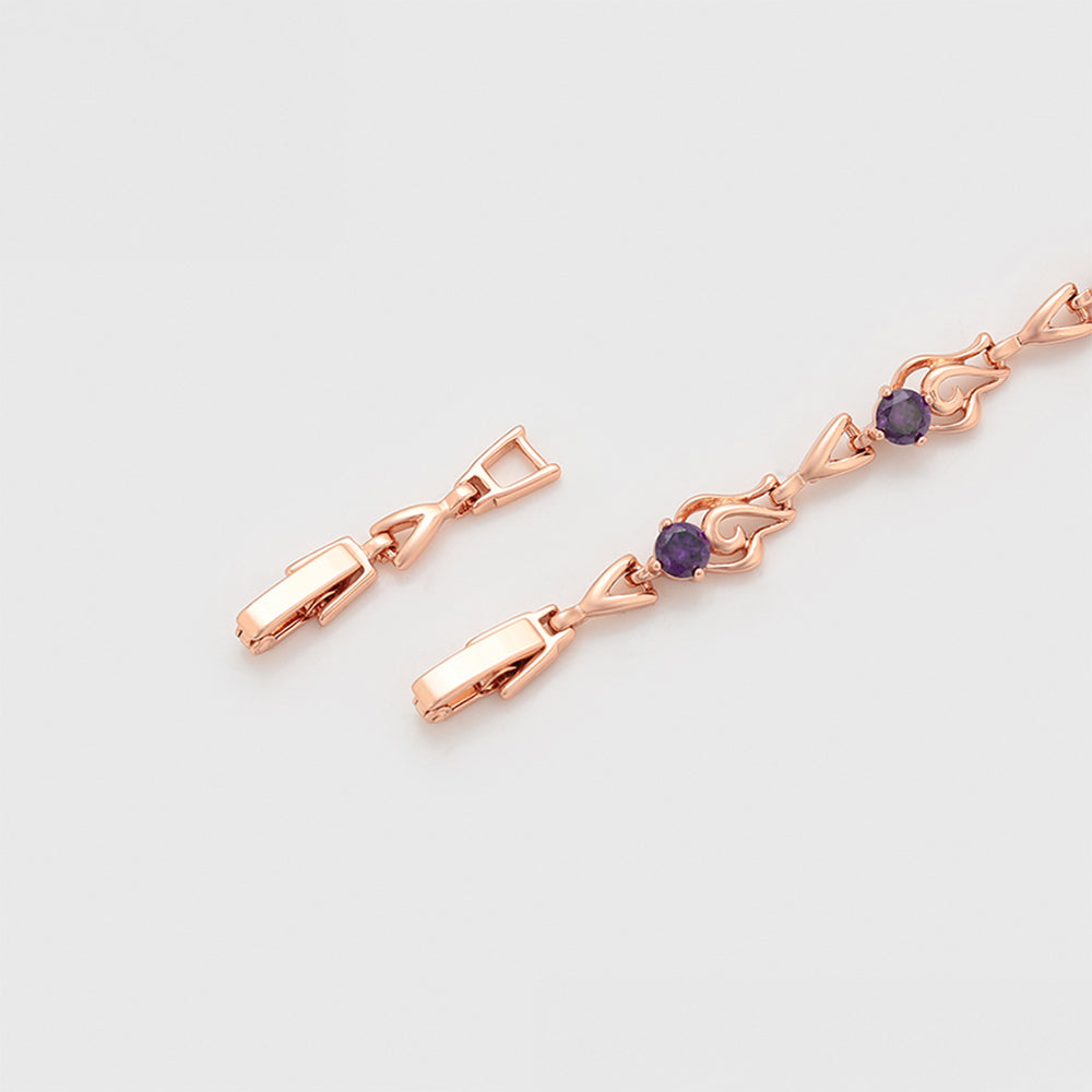 Armband aus goldplattiertesr Legierung mit purpurfarbenem Emporia® Kristall