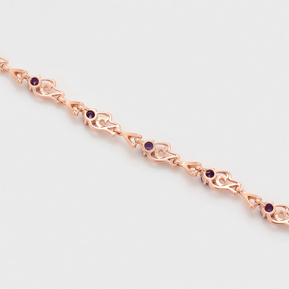 Armband aus goldplattiertesr Legierung mit purpurfarbenem Emporia® Kristall 6 