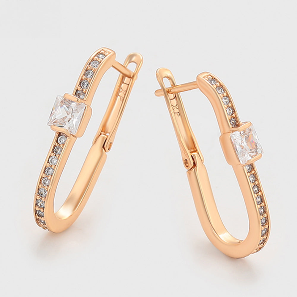 Ohrringe aus goldplattierter Legierung mit weißem Emporia® Kristall 4 