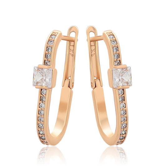 Ohrringe aus goldplattierter Legierung mit weißem Emporia® Kristall