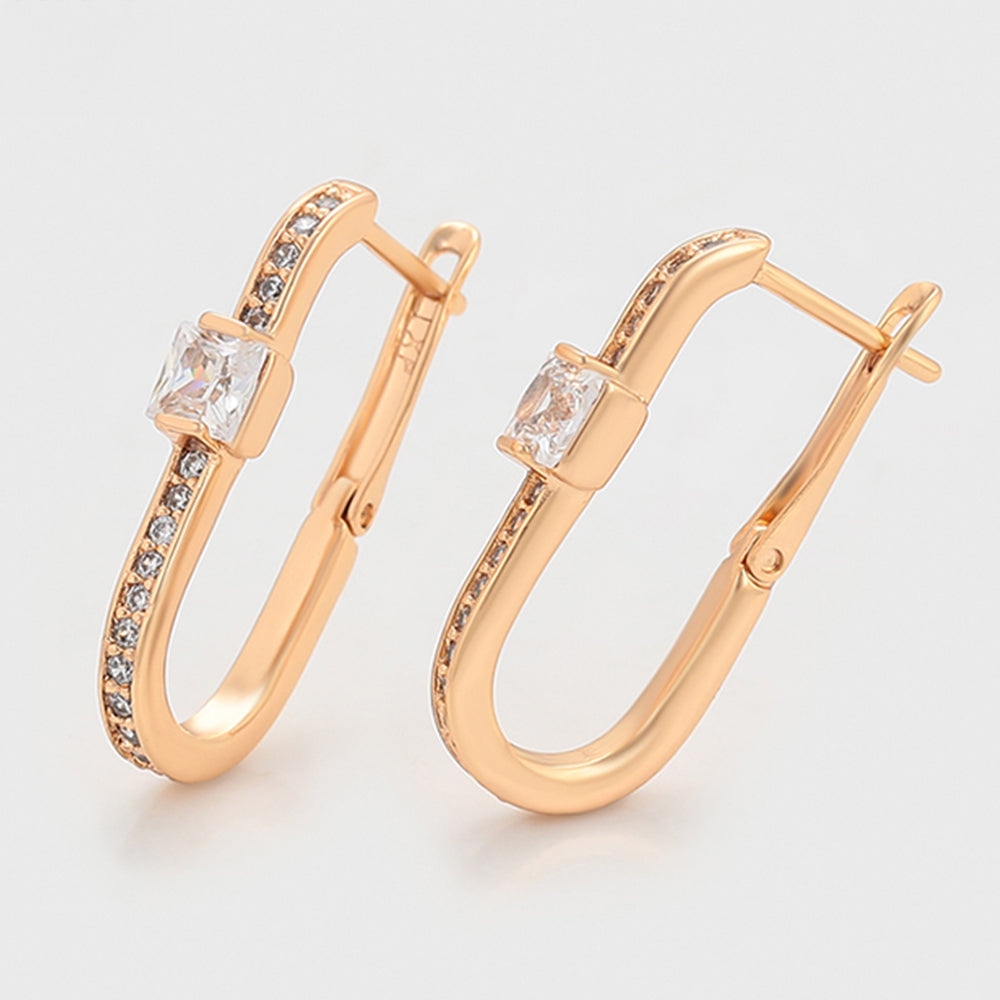 Ohrringe aus goldplattierter Legierung mit weißem Emporia® Kristall 6 