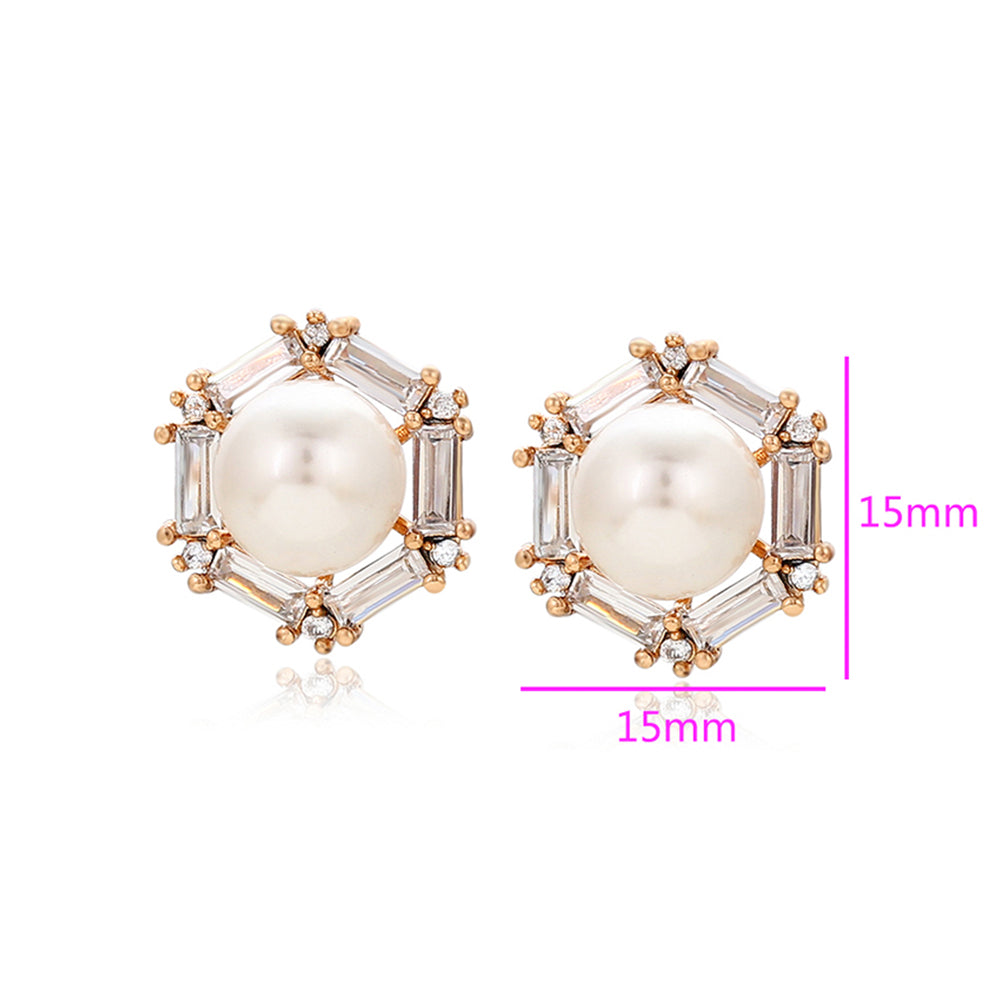 Ohrringe aus goldplattierter Legierung mit Glasperle und weißem Emporia® Kristall 2 
