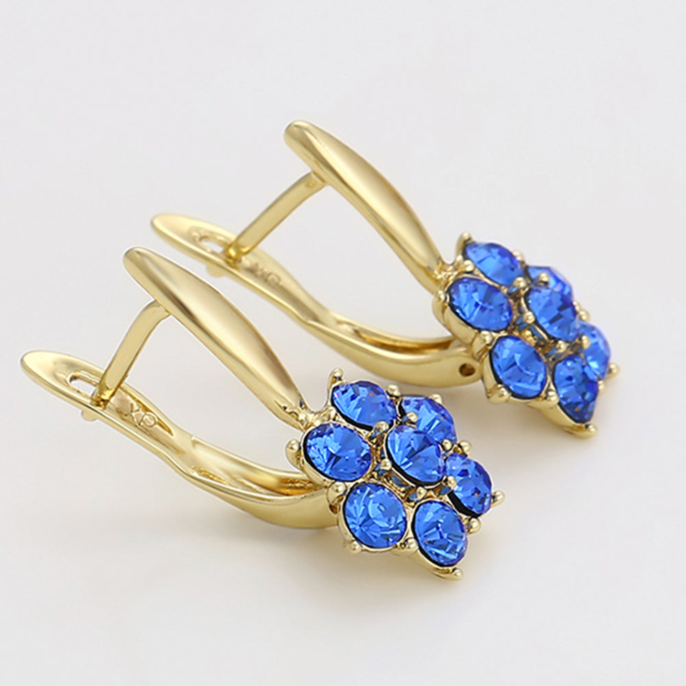 Ohrringe aus goldplattierter Legierung mit blauem Emporia®-Kristall 3 