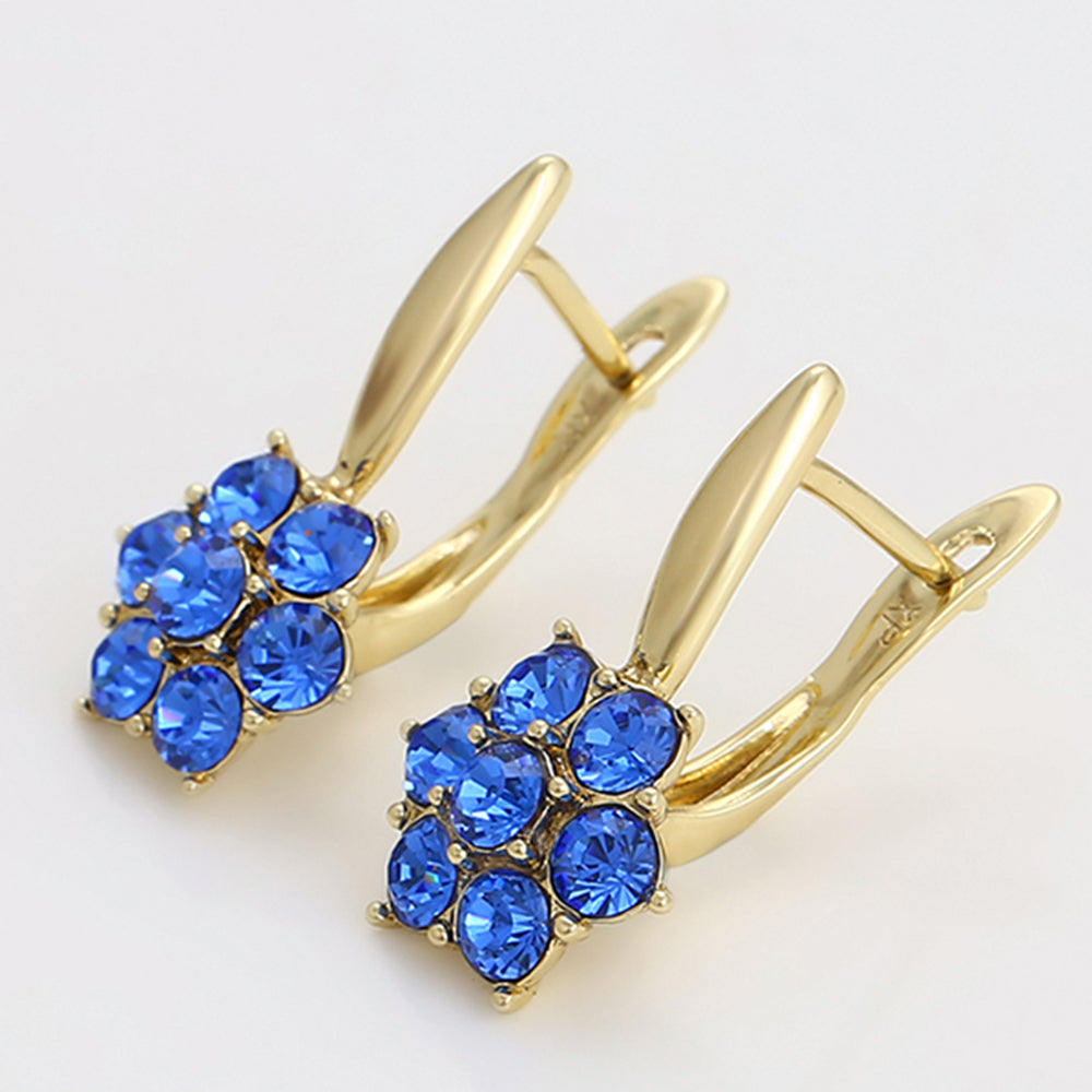 Ohrringe aus goldplattierter Legierung mit blauem Emporia®-Kristall 7 
