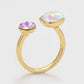 Ring aus goldplattierterr Legierung mit purpurfarbenem Emporia® Kristall und weißem Emporia® Kristall