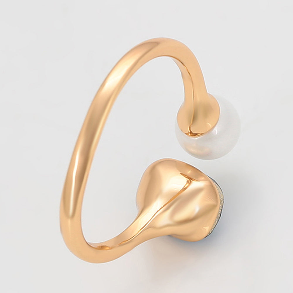 Ring aus goldplattierterr Legierung mit Glasperle und blauem Emporia®-Kristall 5 