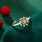 Ring aus goldplattierterr Legierung mit weißem Emporia® Kristall und Emaille