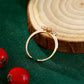Ring aus goldplattierterr Legierung mit weißem Emporia® Kristall und Emaille