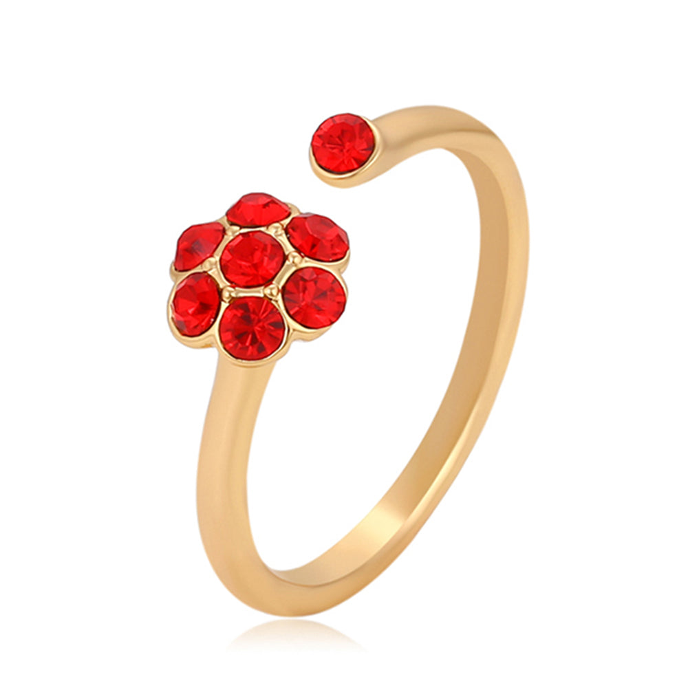 Ring aus goldplattierterr Legierung mit rotem Emporia®-Kristall 1 