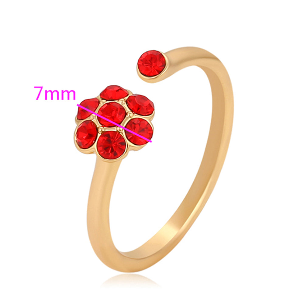 Ring aus goldplattierterr Legierung mit rotem Emporia®-Kristall 2 