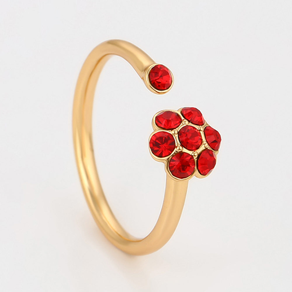 Ring aus goldplattierterr Legierung mit rotem Emporia®-Kristall 3 