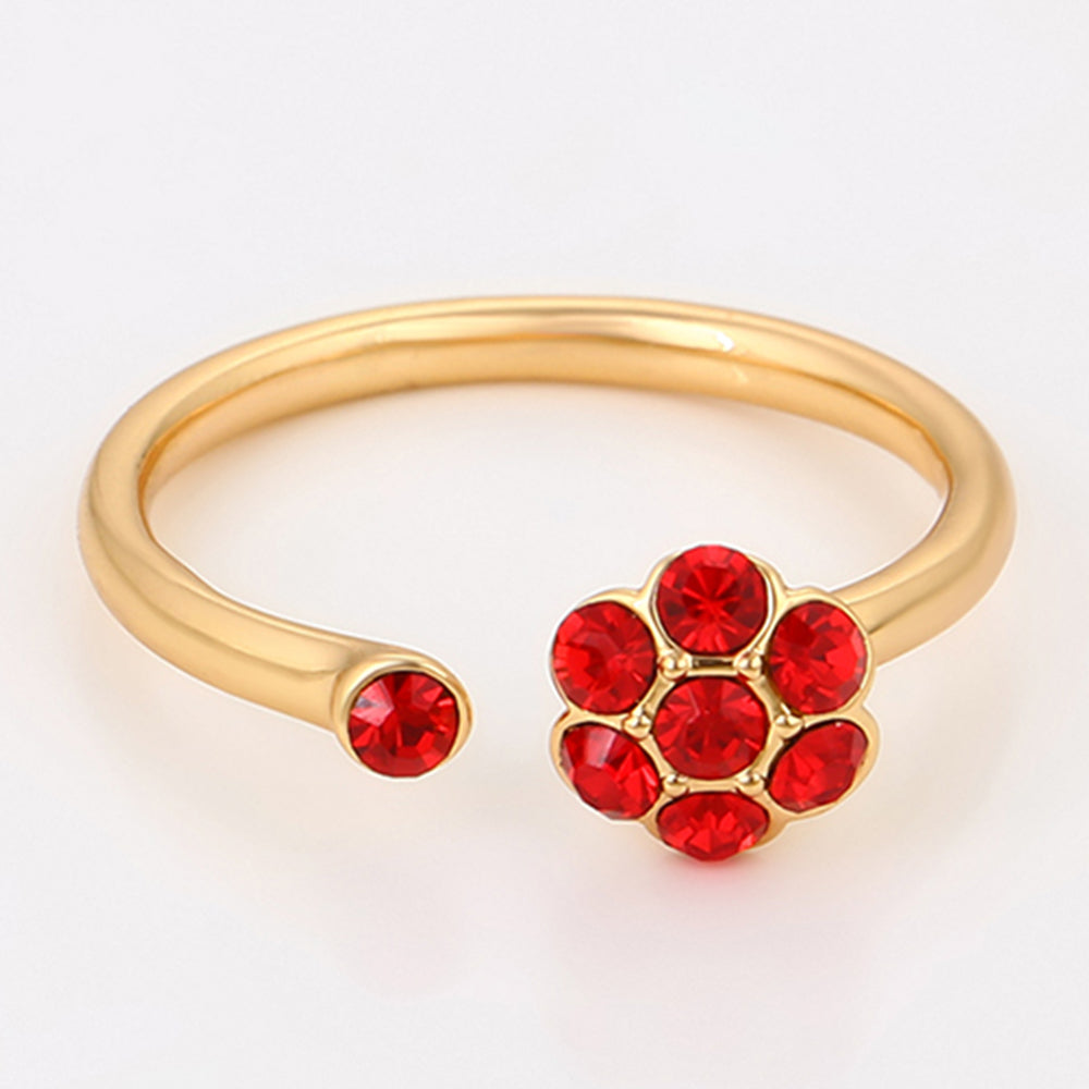 Ring aus goldplattierterr Legierung mit rotem Emporia®-Kristall 7 