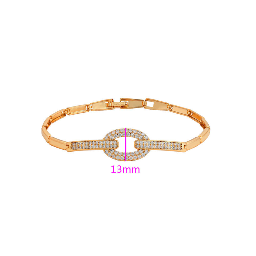 Armband aus goldplattiertesr Legierung mit weißem Emporia® Kristall 3 