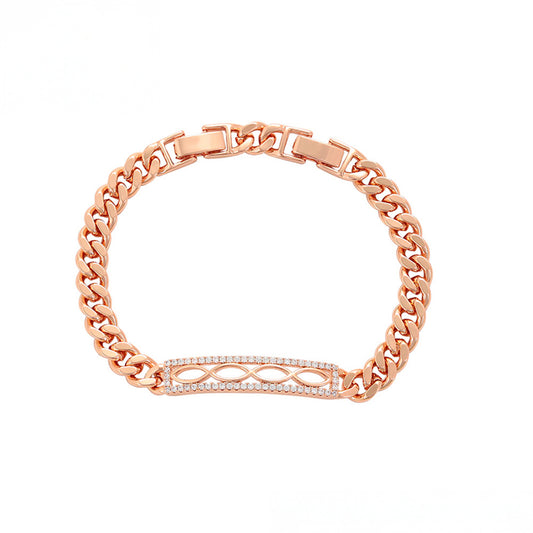 Armband aus goldplattiertesr Legierung mit weißem Emporia® Kristall