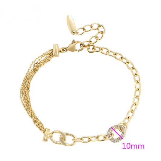Armband aus goldplattiertesr Legierung mit weißem Emporia® Kristall