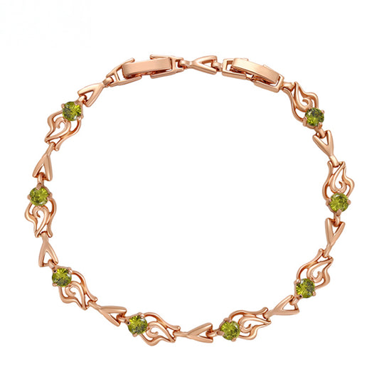 Armband aus goldplattiertesr Legierung mit grünem Emporia® Kristall