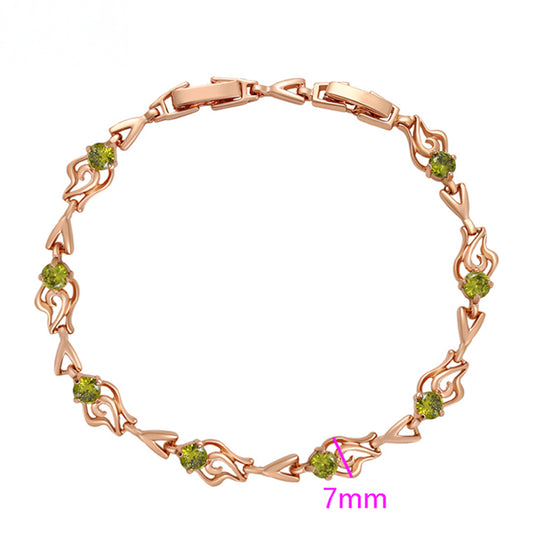 Armband aus goldplattiertesr Legierung mit grünem Emporia® Kristall