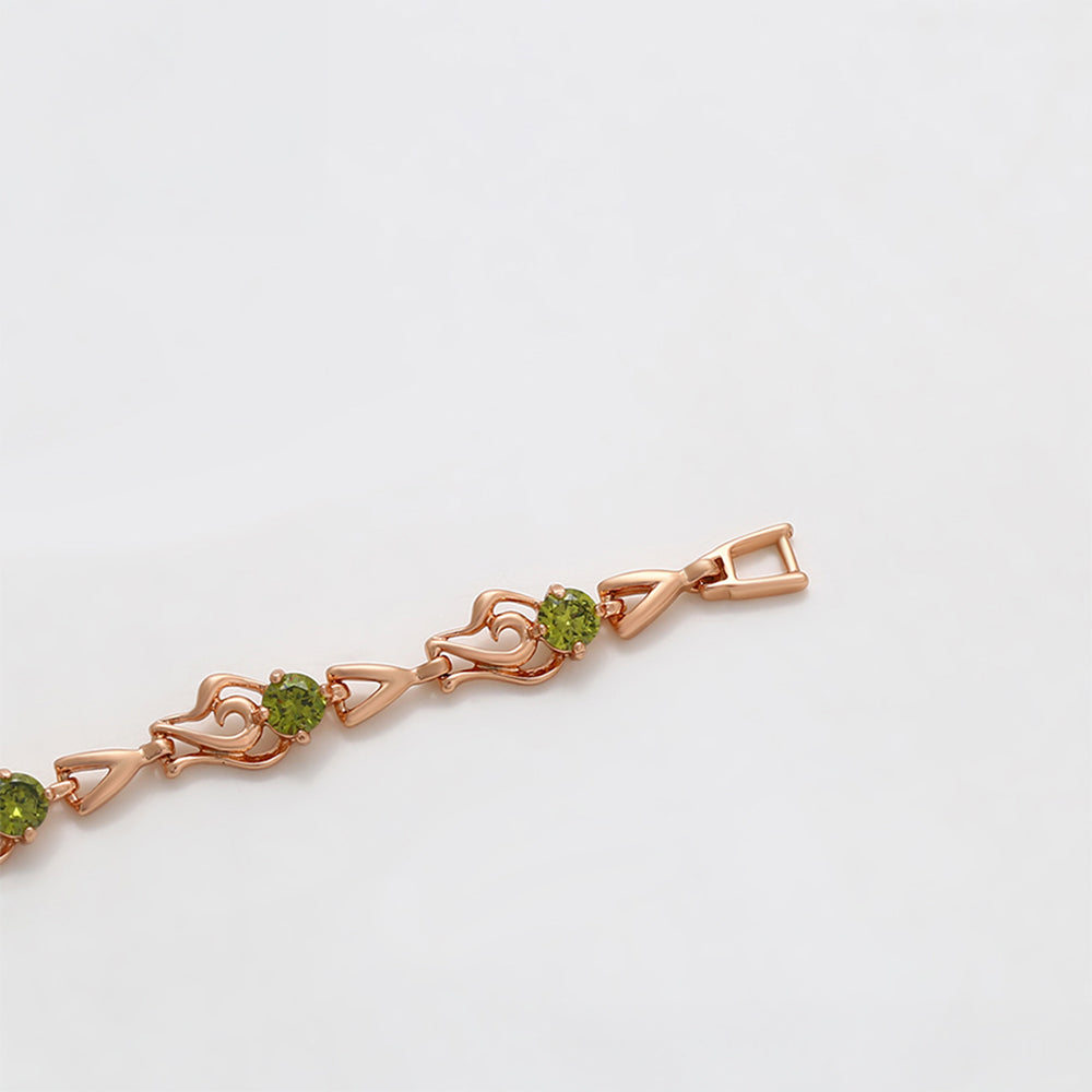 Armband aus goldplattiertesr Legierung mit grünem Emporia® Kristall 7 