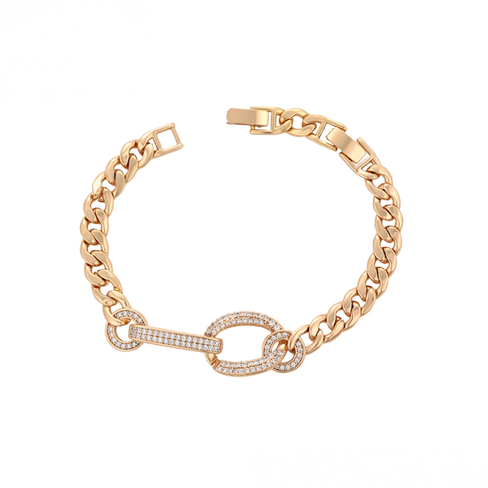 Armband aus goldplattiertesr Legierung mit weißem Emporia® Kristall