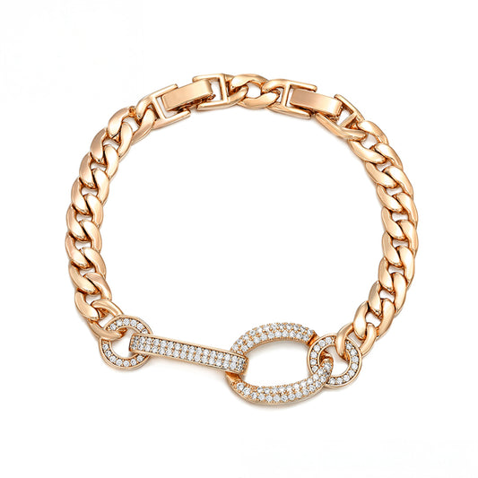 Armband aus goldplattiertesr Legierung mit weißem Emporia® Kristall
