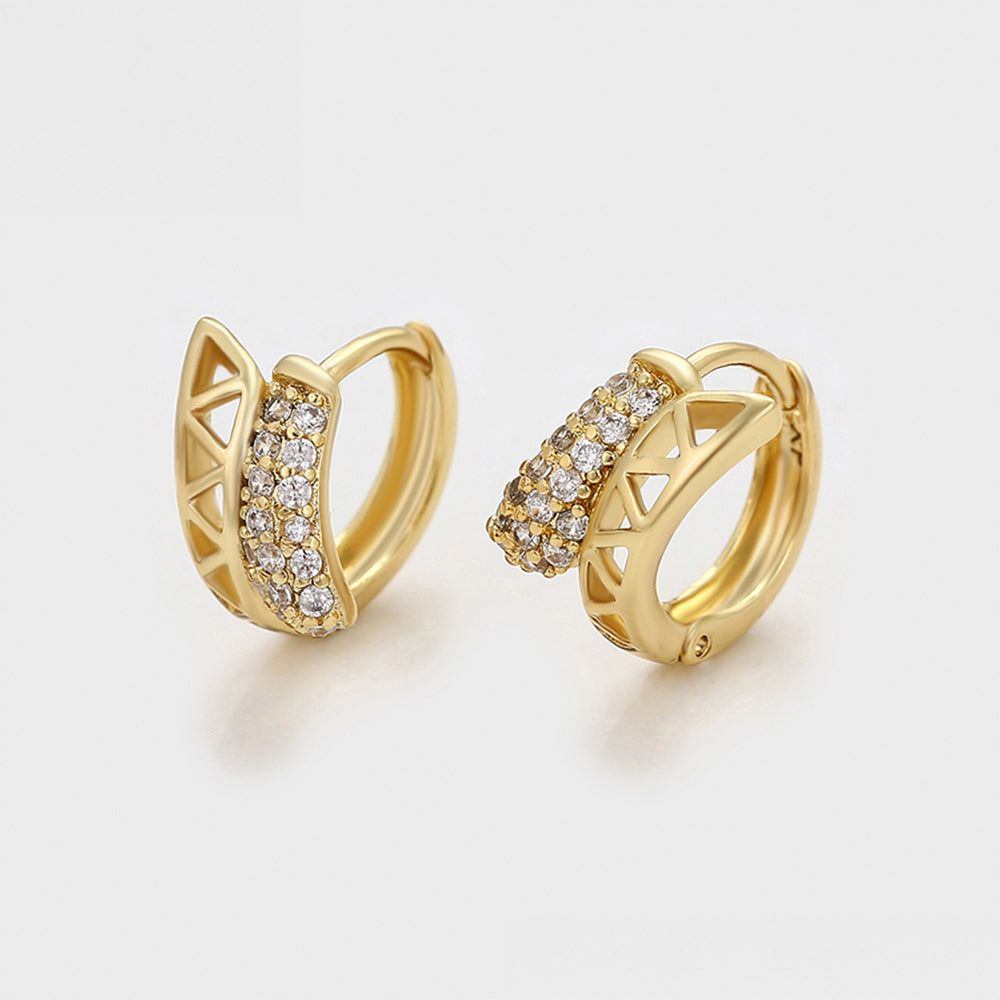 Ohrringe aus goldplattierter Legierung mit weißem Emporia® Kristall 3 