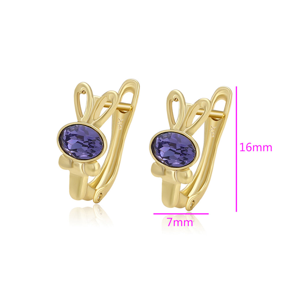 Ohrringe aus goldplattierter Legierung mit purpurfarbenem Emporia® Kristall 2 