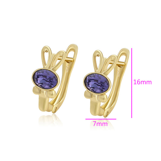 Ohrringe aus goldplattierter Legierung mit purpurfarbenem Emporia® Kristall