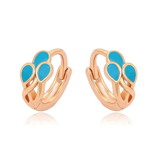 Ohrringe aus goldplattierter Legierung mit blauem Emporia®-Kristall