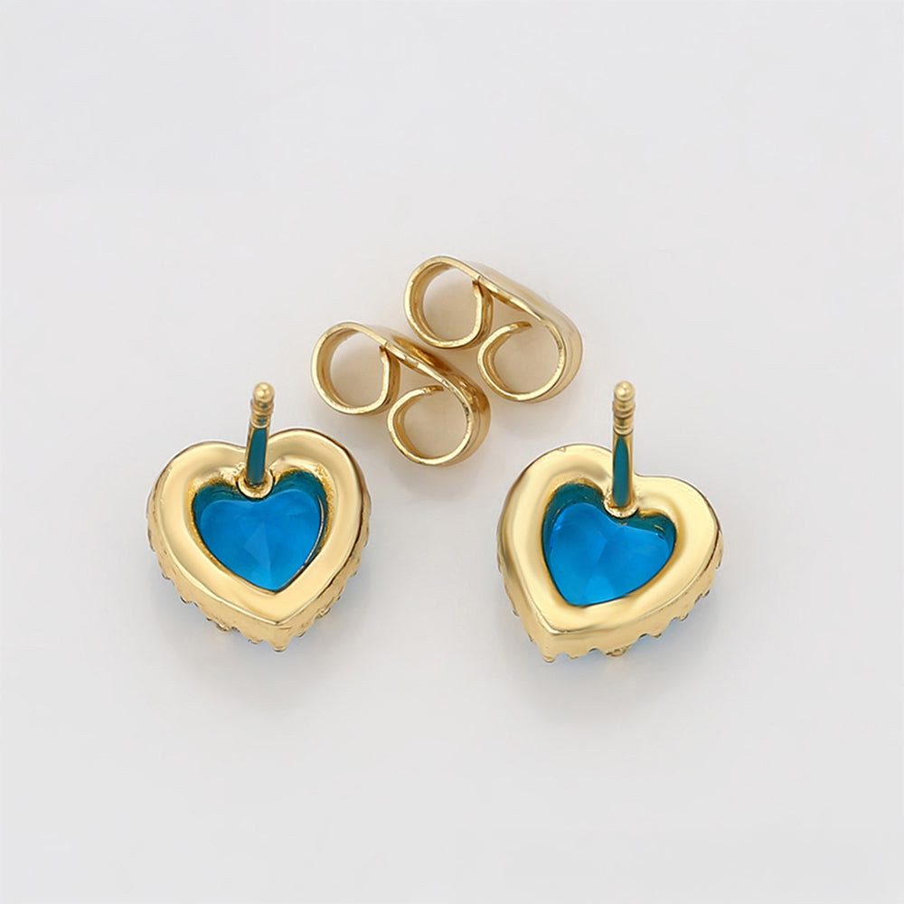 Ohrringe aus goldplattierter Legierung mit blauem Emporia®-Kristall 5 