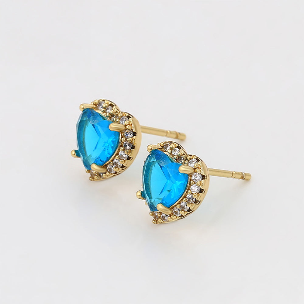 Ohrringe aus goldplattierter Legierung mit blauem Emporia®-Kristall 6 