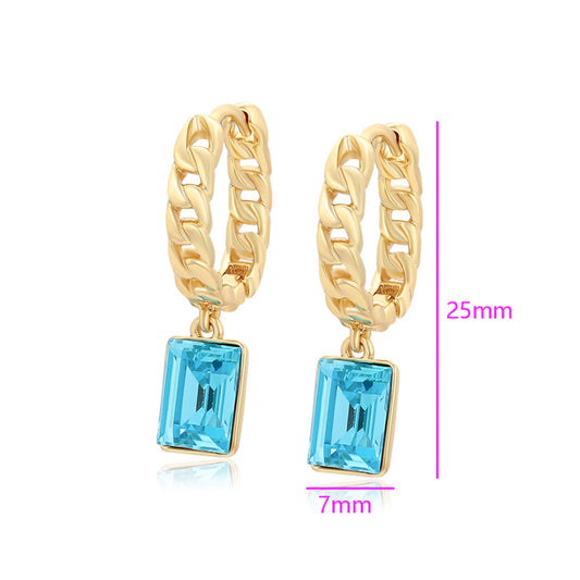 Ohrringe aus goldplattierter Legierung mit blauem Emporia®-Kristall