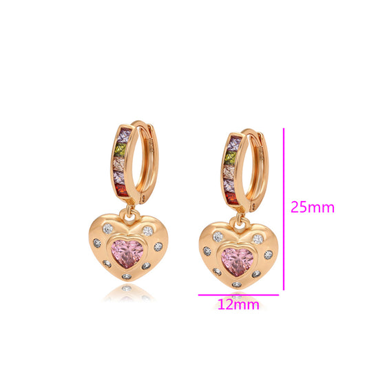 Ohrringe aus goldplattierter Legierung mit rosafarbenem Emporia® Kristall und weißem Emporia® Kristall