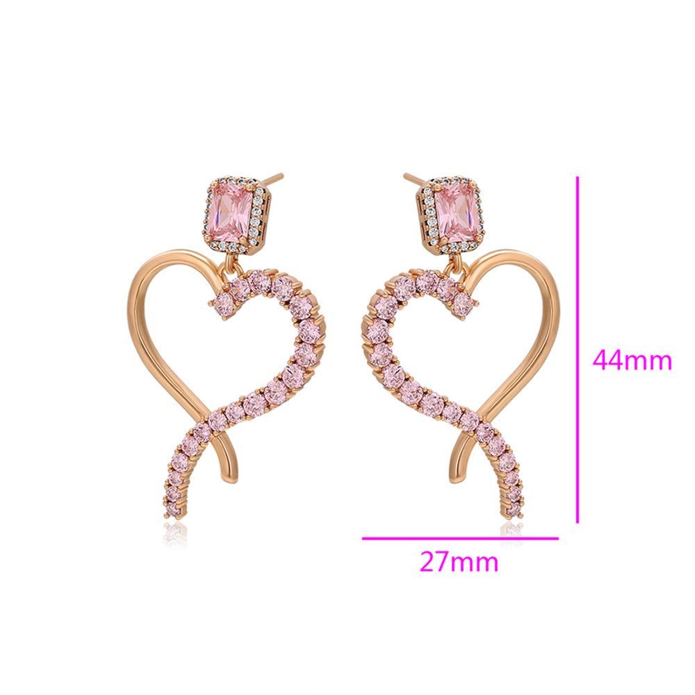 Ohrringe aus goldplattierter Legierung mit rosafarbenem Emporia® Kristall 2 