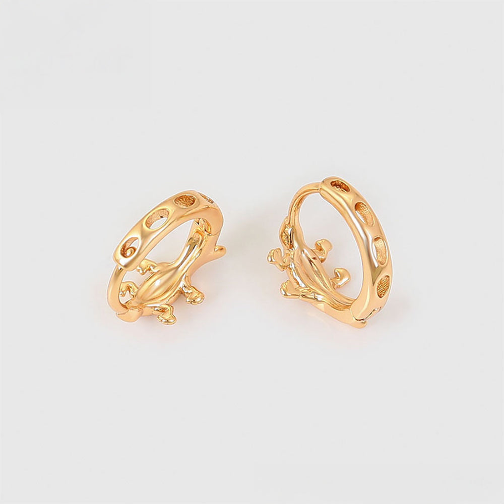 Ohrringe aus goldplattierter Legierung mit rotem Emporia®-Kristall 2 