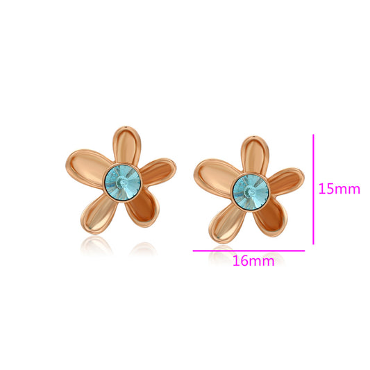 Ohrringe aus goldplattierter Legierung mit blauem Emporia®-Kristall