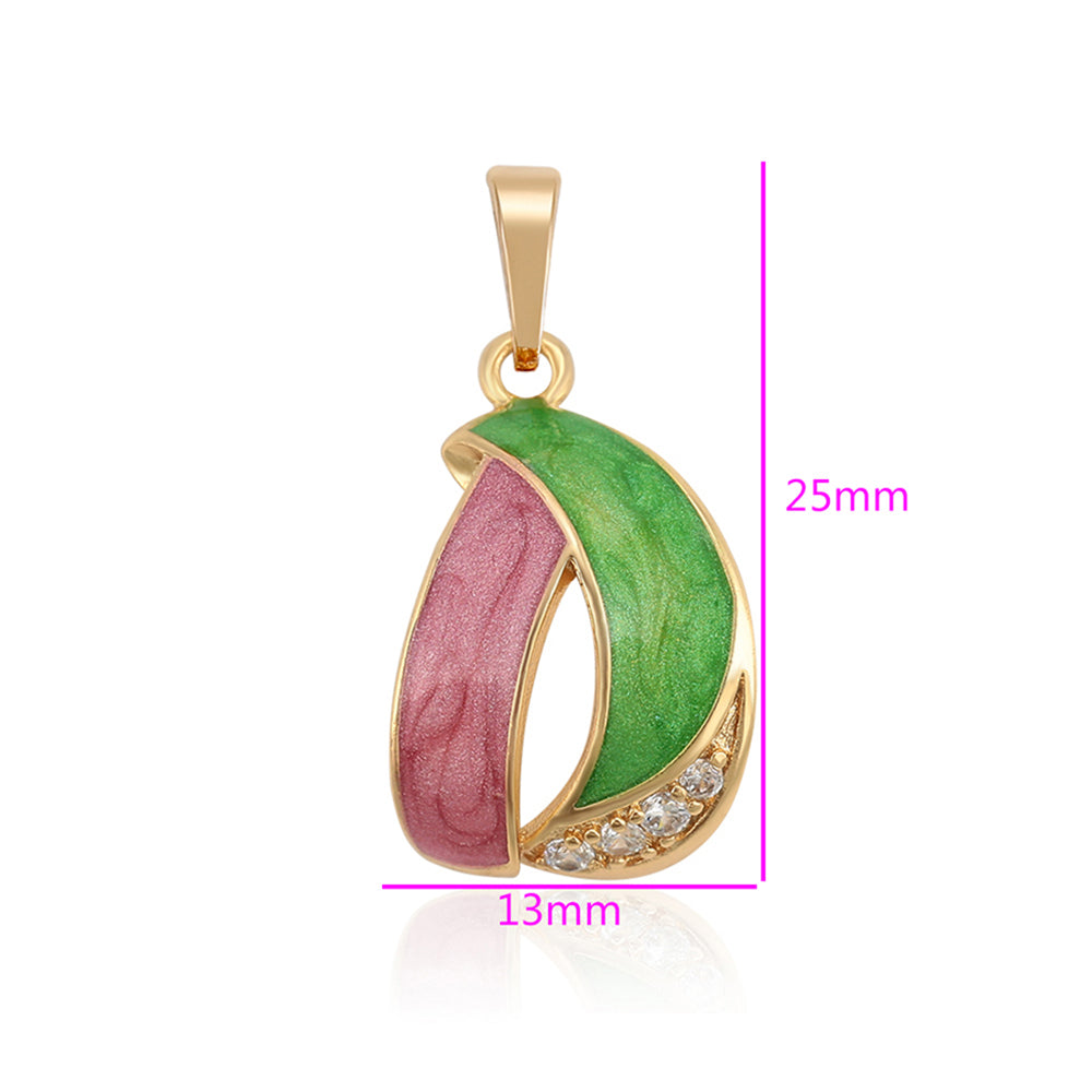 Anhänger aus goldplattierterr Legierung mit Emaille und weißem Emporia® Kristall 2 